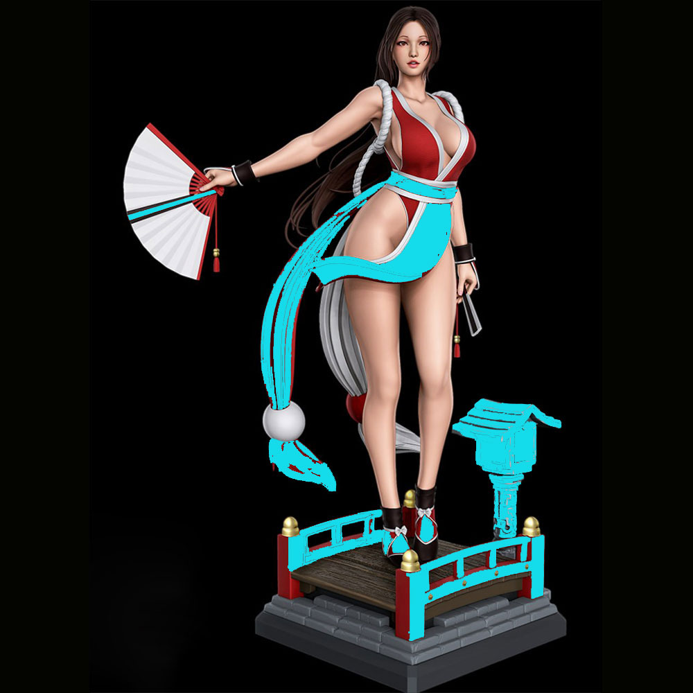 Model Kit Reshiram - تمثال فتاة مثيرة بشعر طويل مصغر