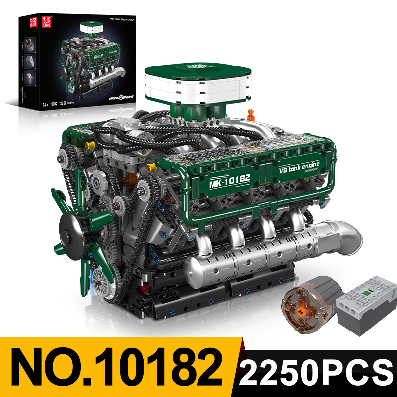 Model Kit V8 Engine - قالب الملك 10182 V8 خزان المحرك