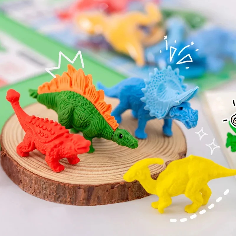 Model Kit Dinosaur Bandai - مجموعة من 4 قطع ممحاة إبداعية