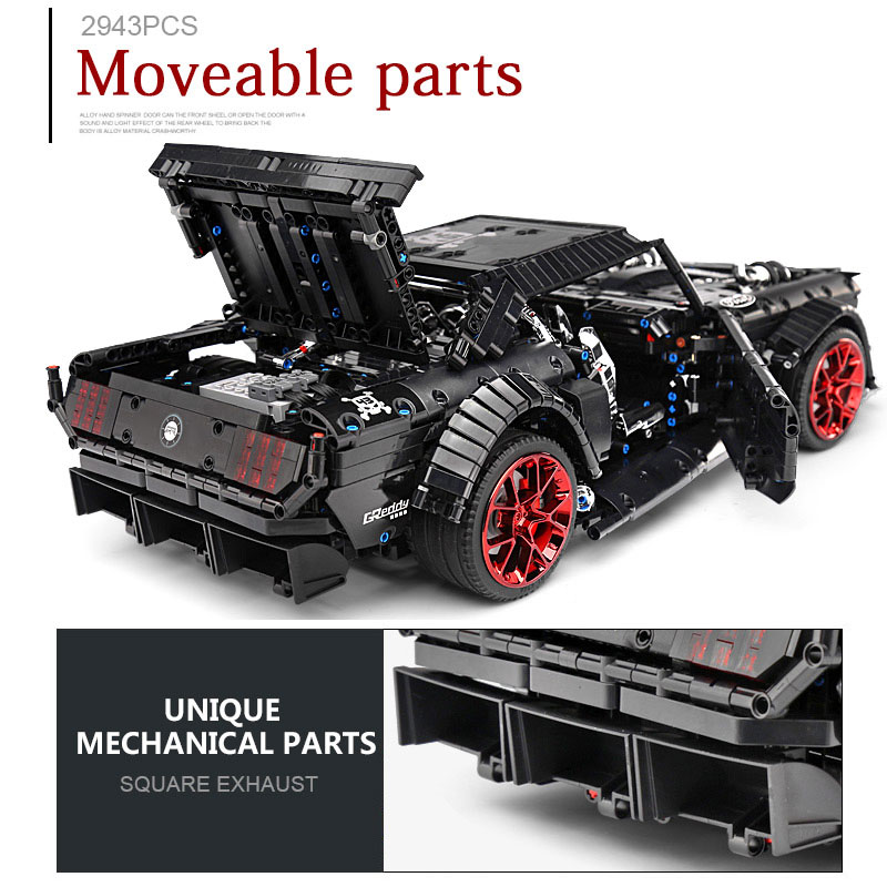 2943 قطعة مدينة التقنية APP ال - مراجعة Model Kit Mustang وسعره