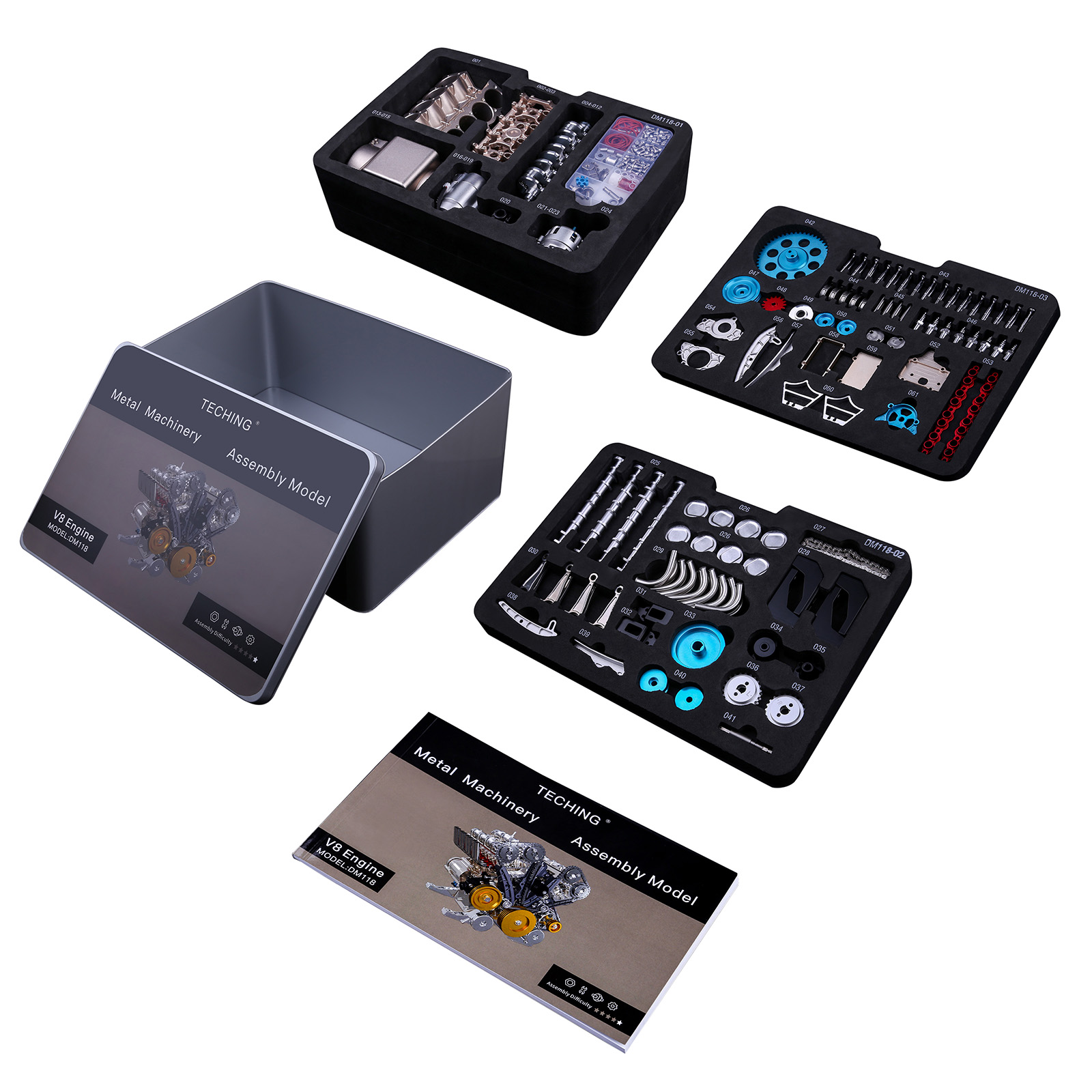 500 + قطعة DIY V8 محرك نموذج م - مراجعة Model Kit V8 Engine وسعره