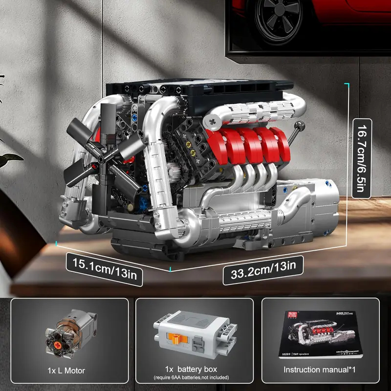 مجموعة بناء نموذج محرك V8 للسي - مراجعة Model Kit V8 Engine وسعره