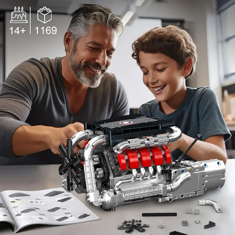 مجموعة بناء نموذج محرك V8 للسي - مراجعة Model Kit V8 Engine وسعره