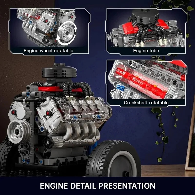 مولد كينج 10171 محرك سيارة ريا - مراجعة Model Kit V8 Engine وسعره